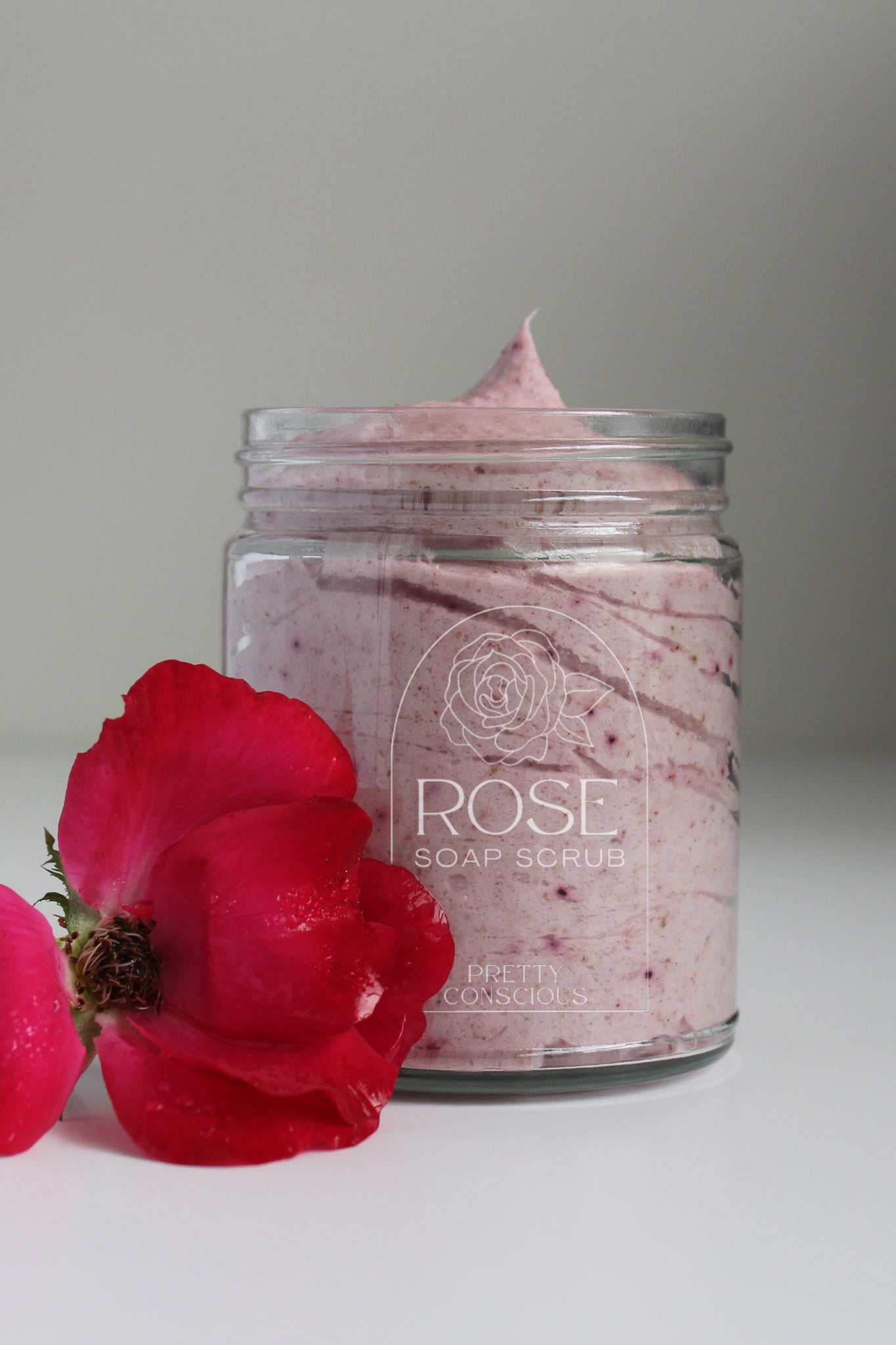 Pretty conscious beauty rose whipped soap scrub